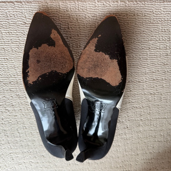 YVEST SAINT LAURENT Heels, Cap-Toe, Satin, Size 7M, Good Condition - Picture 5 of 16